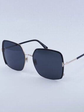 Tom Ford Raphaela FT1006 02A Sunglasses Black/Gold Square Frame, Smoke Lenses